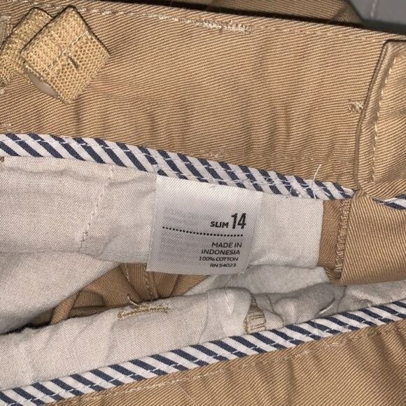 Old Navy Kids Khaki Pants Slim Fit Size 14 Cotton Straight Leg Casual - Picture 4 of 9